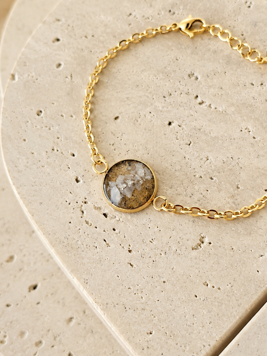 Erinnerungsarmband Fein 12mm Fassung - Schmuck aus Tierasche/Tierfell/Brautstrauß/Kinderhaar