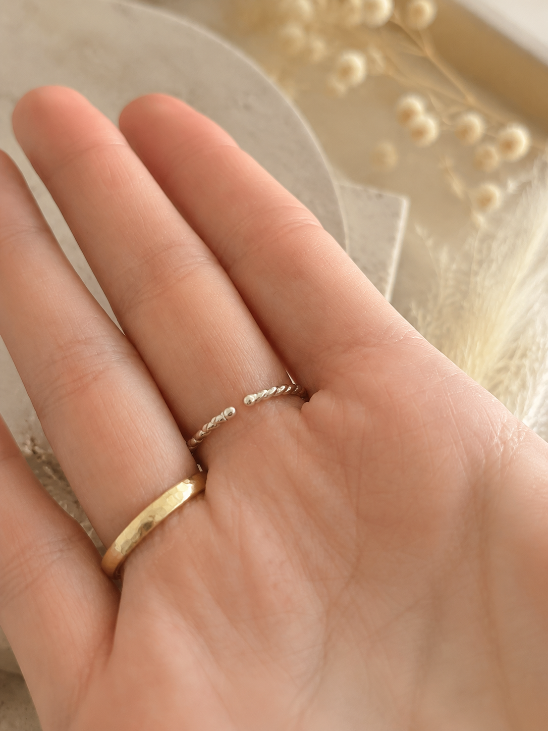 Erinnerungsring "Kordel" 925er Silber 8x6mm - Schmuck aus Tierasche/Tierfell/Brautstrauß/Kinderhaar