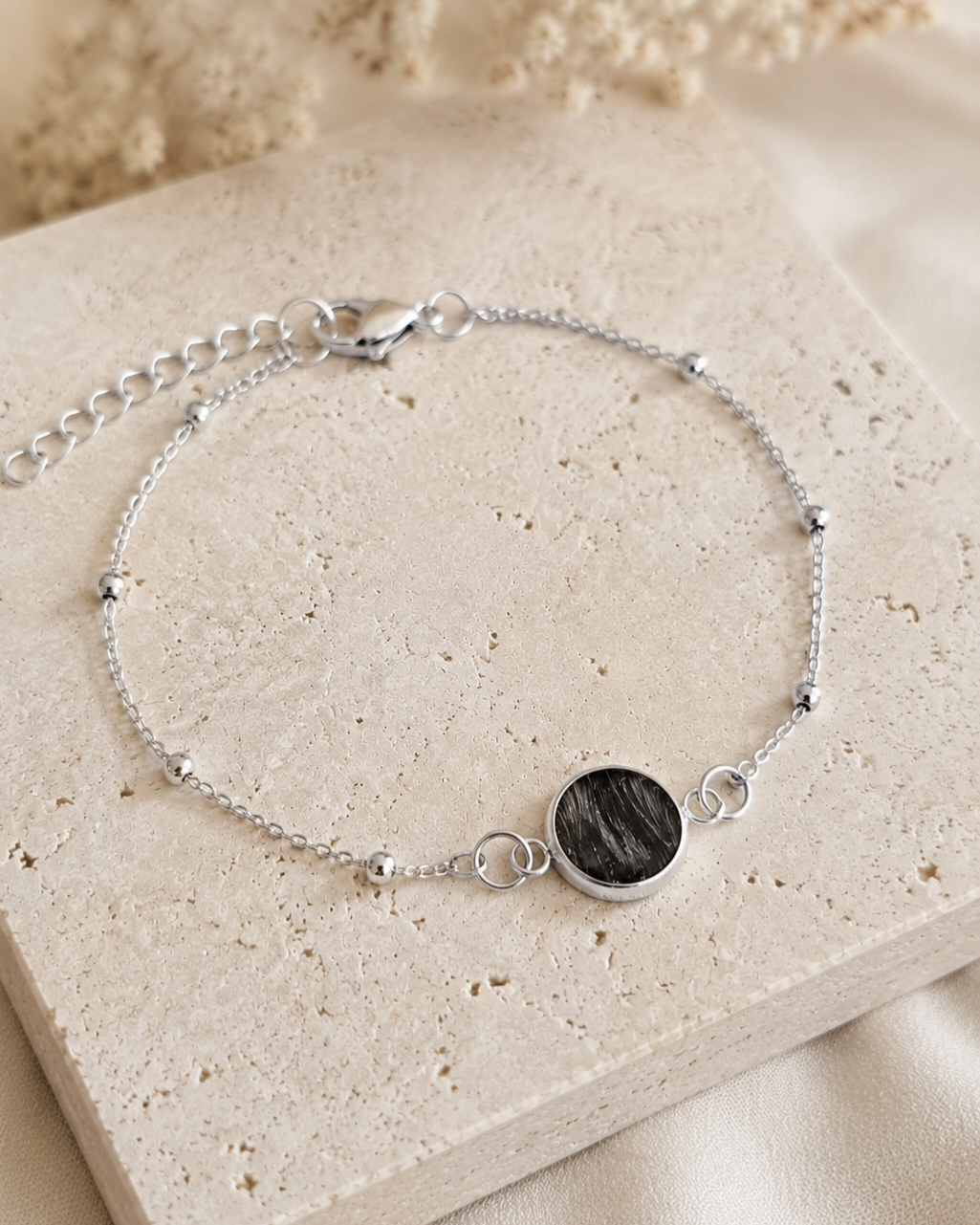 Erinnerungsarmband Fein 8mm Fassung - Schmuck aus Tierasche/Tierfell/Brautstrauß/Kinderhaar