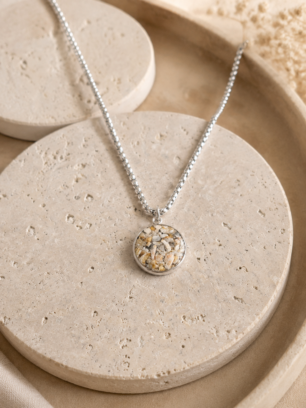 Erinnerungskette Herren Anhänger 20mm - Schmuck aus Tierasche/Tierfell/Brautstrauß/Kinderhaar