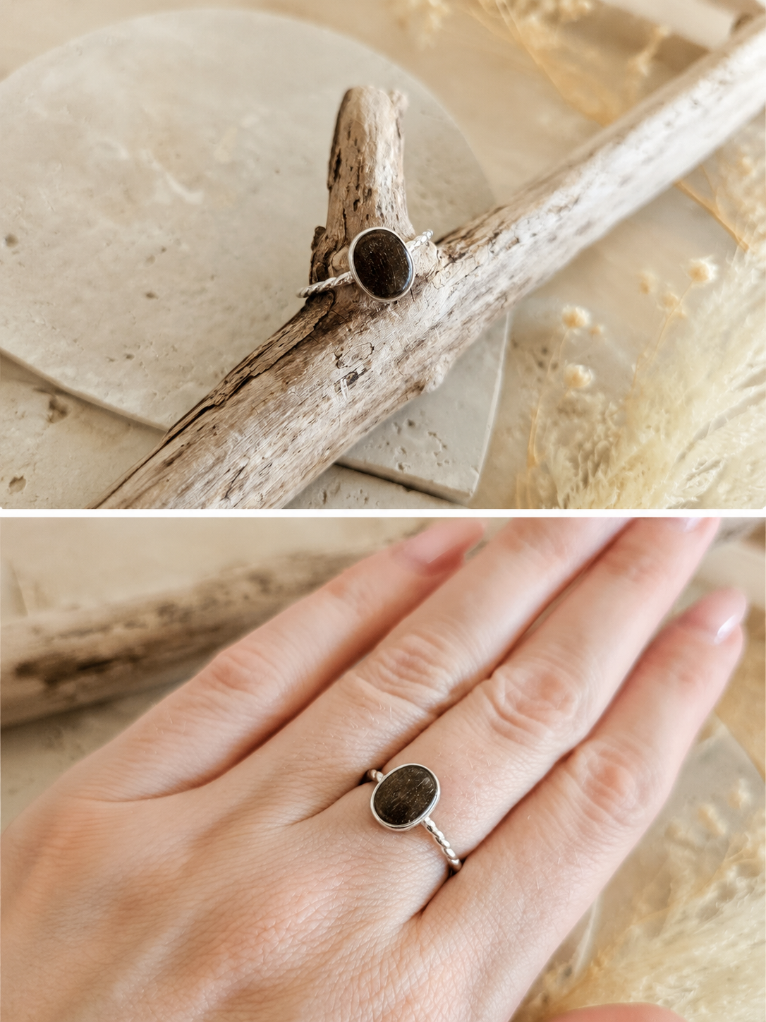 Erinnerungsring "Kordel" 925er Silber 8x6mm - Schmuck aus Tierasche/Tierfell/Brautstrauß/Kinderhaar
