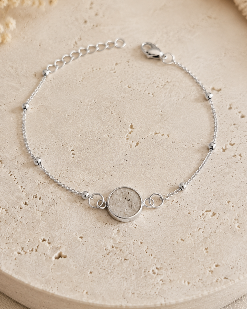 Erinnerungsarmband Fein 8mm Fassung - Schmuck aus Tierasche/Tierfell/Brautstrauß/Kinderhaar