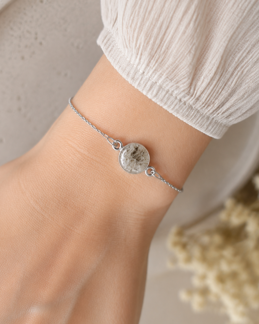 Erinnerungsarmband 925er Silber/18k vergoldet - Schmuck aus Tierasche/Tierfell/Brautstrauß/Kinderhaar