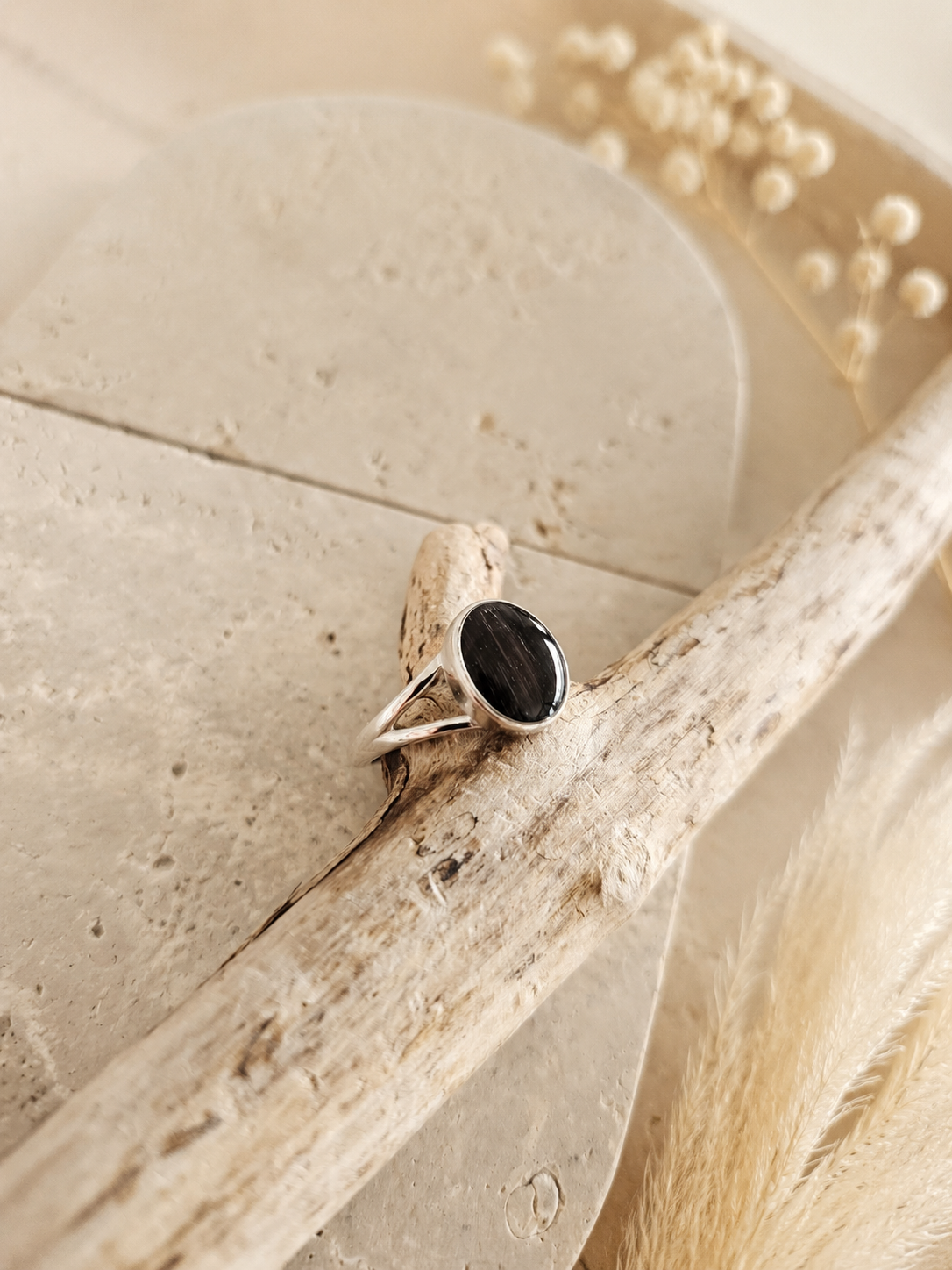 Erinnerungsring "Eclipse" 925er Silber 8x9mm - Schmuck aus Tierasche/Tierfell/Brautstrauß/Kinderhaar