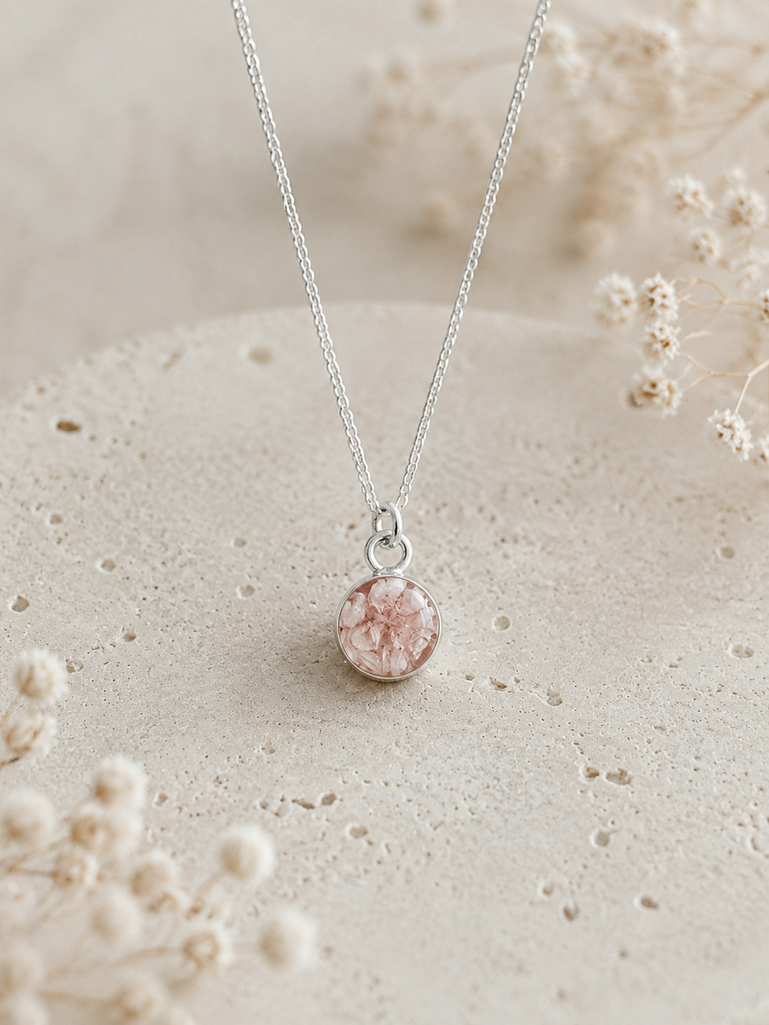 Erinnerungskette 925er Silber/18k vergoldet 6mm - Schmuck aus Tierasche/Tierfell/Brautstrauß/Kinderhaar