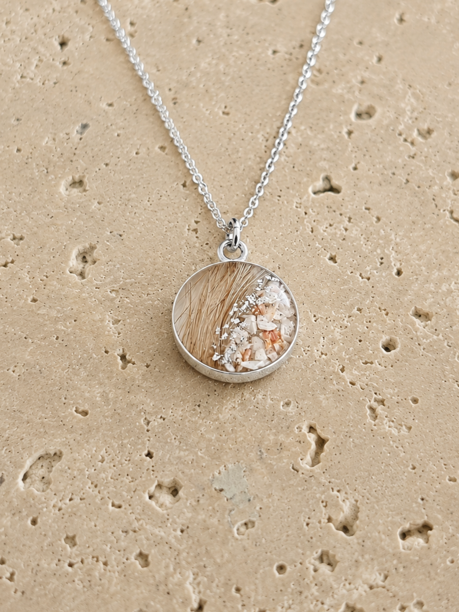 Erinnerungskette 925er Silber/18k vergoldet 12mm - Schmuck aus Tierasche/Tierfell/Brautstrauß/Kinderhaar