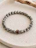 ErinnerungsPerlenarmband Dalmatiner Jaspis - Schmuck aus Tierasche/Tierfell/Brautstrauß/Kinderhaar