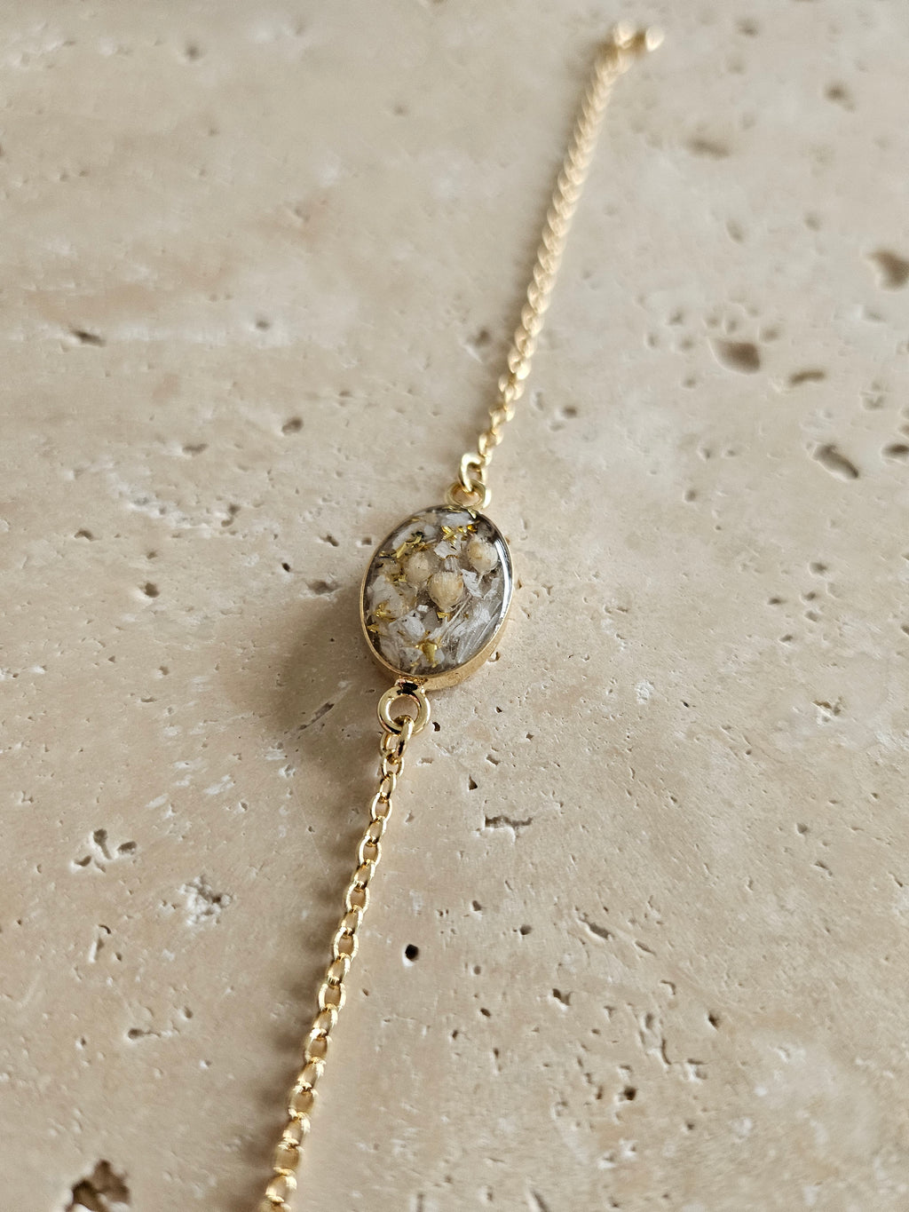 Erinnerungsarmband "Oval" 925er Silber/18k vergoldet - Schmuck aus Tierasche/Tierfell/Brautstrauß/Kinderhaar