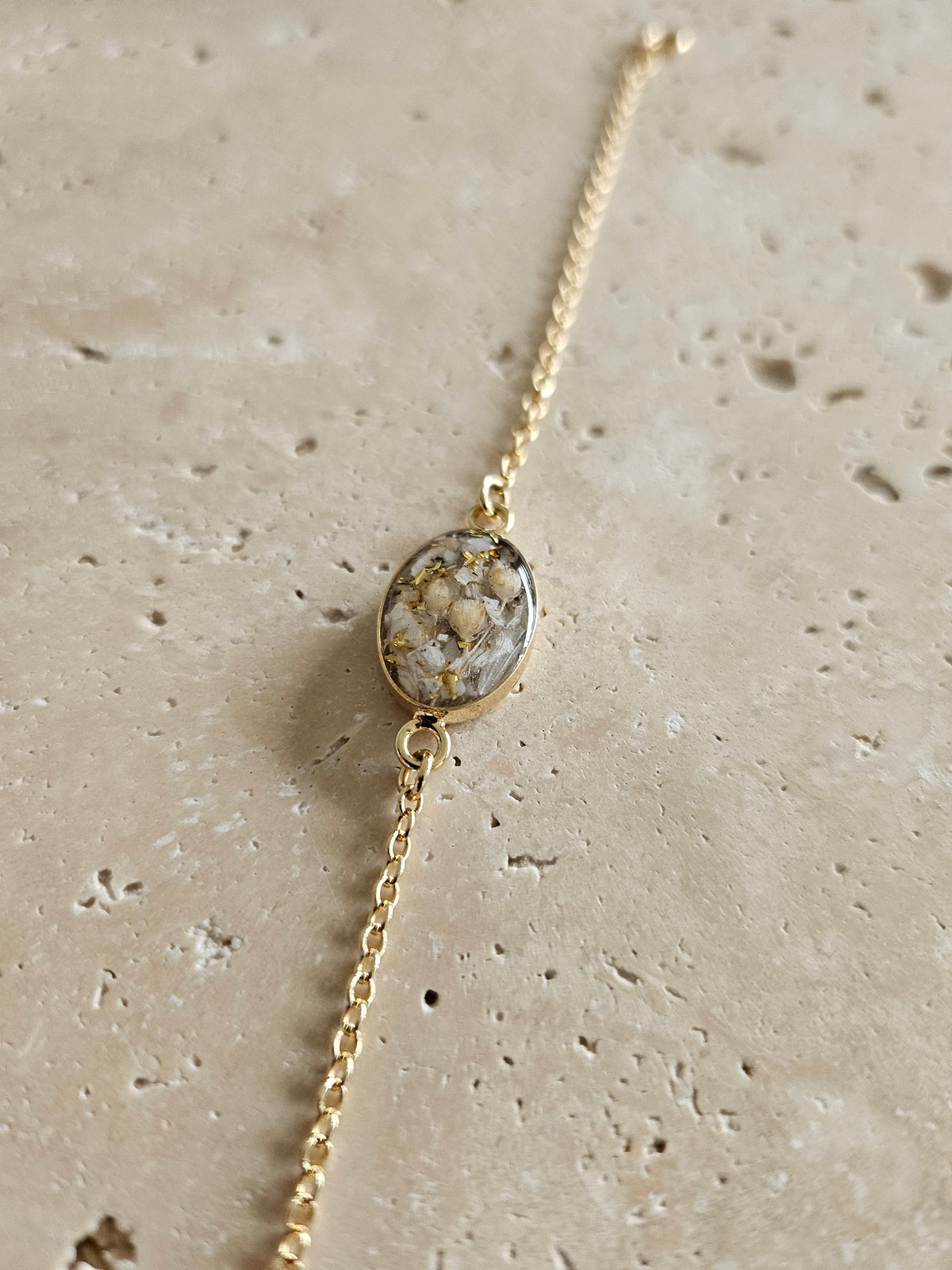 Erinnerungsarmband "Oval" 925er Silber/18k vergoldet - Schmuck aus Tierasche/Tierfell/Brautstrauß/Kinderhaar