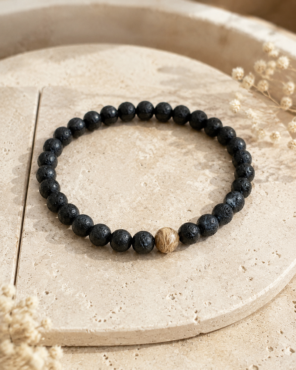 ErinnerungsPerlenarmband Lavaperle - Schmuck aus Tierasche/Tierfell/Brautstrauß/Kinderhaar
