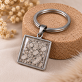 Schlüsselanhänger "Felix" Quadratisch Schmuck aus Tierasche/Tierfell/Brautstrauß/Kinderhaar