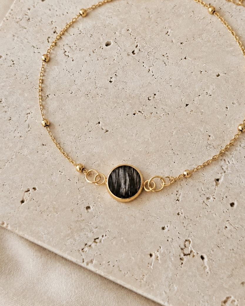 Erinnerungsarmband Fein 8mm Fassung - Schmuck aus Tierasche/Tierfell/Brautstrauß/Kinderhaar